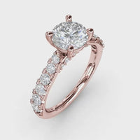 Fana - Delicate Classic Engagement Ring with Delicate Side Detail - S3913 - Available in 14K & 18K Gold (White, Yellow or Rose)
