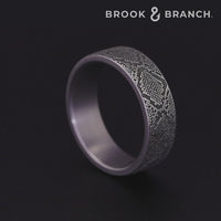 The Diamondback Men's Wedding Band in Grey Tantalum - 7mm Width by Brook and Branch