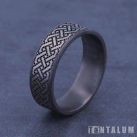 The Sailor Men's Wedding Band in Grey Tantalum and Grey/Black Titanium - 7.5mm Width by Tantalum