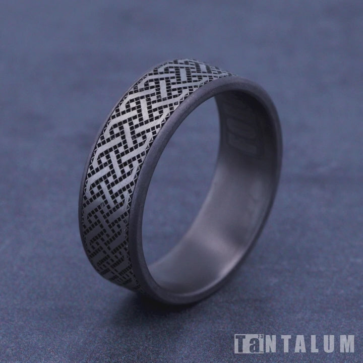 The Sailor Men's Wedding Band in Grey Tantalum and Grey/Black Titanium - 7.5mm Width by Tantalum