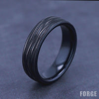 The Dryad Men's Wedding Band in Black Titanium - 6.5mm Width by Forge