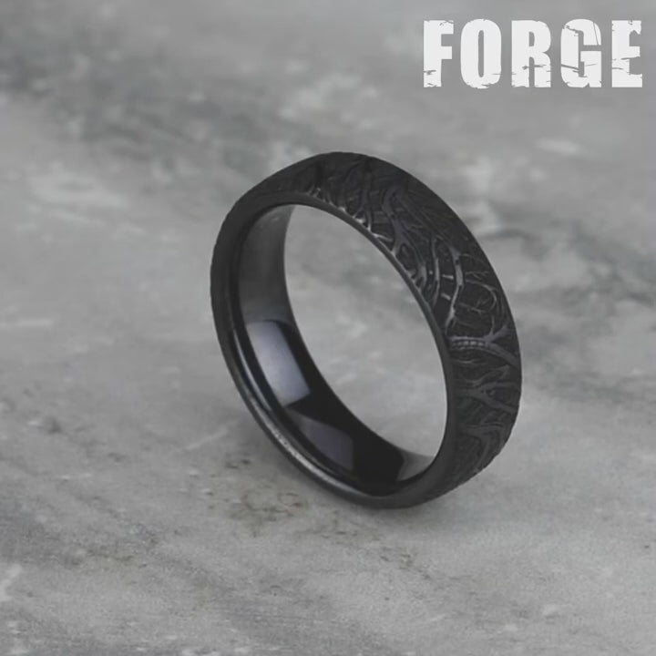 The Artemis Men's Wedding Band in Black Titanium - 6.5mm Width by Forge