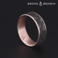 The Oak Men's Wedding Band in 14K Rose Gold and Grey/Black Titanium - 7.5mm Width by Brook and Branch