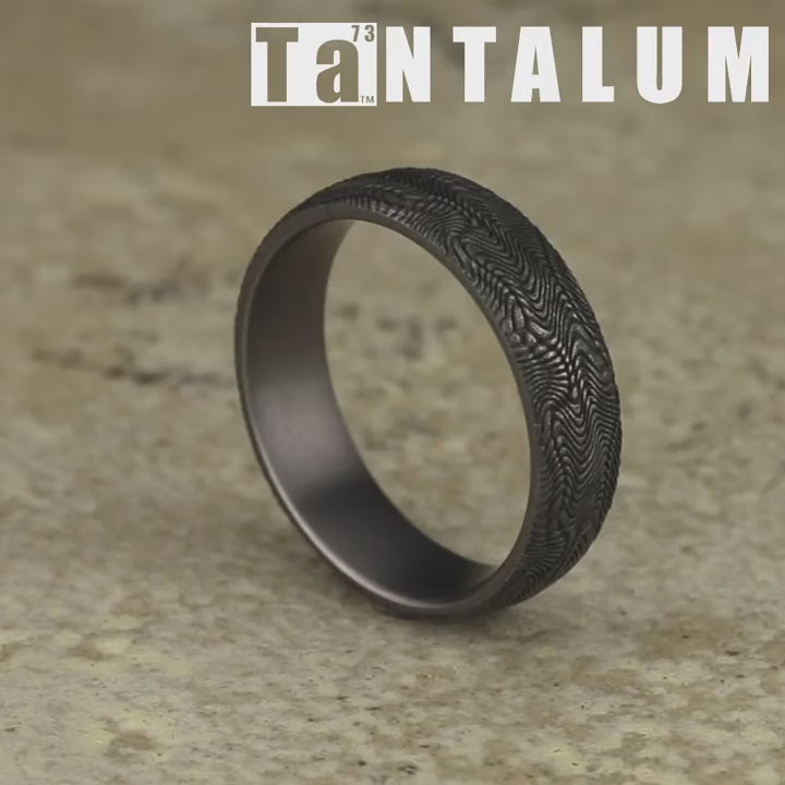 The Python Men's Wedding Band in Grey Tantalum - 6mm Width by Tantalum