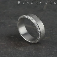 The Lancelot Men's Wedding Band in 14K White Gold - 7mm Width by Benchmark