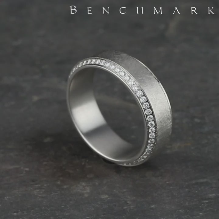 The Lancelot Men's Wedding Band in 14K White Gold - 7mm Width by Benchmark