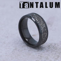 The Matrix Men's Wedding Band in Black Titanium and Grey Tantalum - 8mm Width by Tantalum