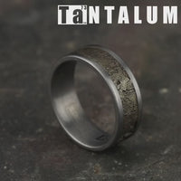 The Stud Men's Wedding Band in Grey Tantalum and Bronze - 8mm Width by Tantalum