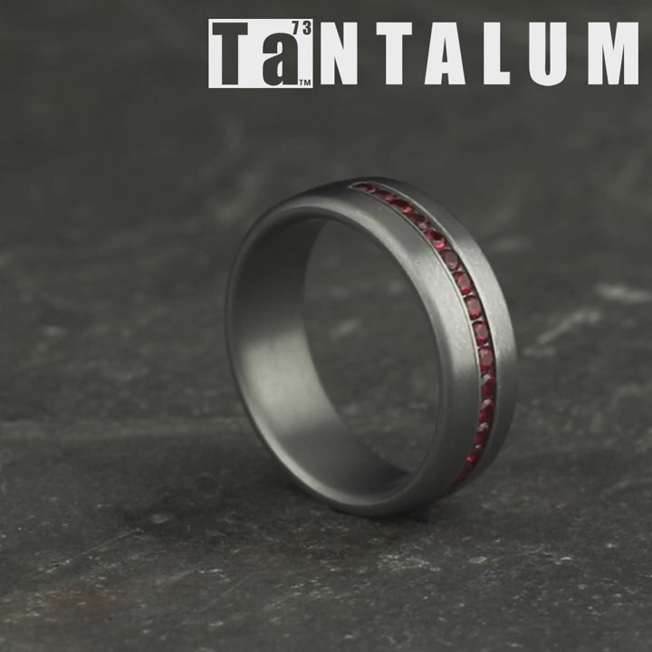 The Cardinal Men's Wedding Band in Grey Tantalum - 7.5mm Width by Tantalum