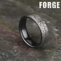 The Berkshire Men's Wedding Band in Grey/Black Titanium - 6.5mm Width by Forge