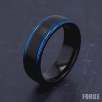 The Nightfall Men's Wedding Band in Black Cobalt - 7mm Width by Forge