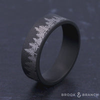 The Evergreen Men's Wedding Band in Tantalum - 7mm Width by Brook and Branch