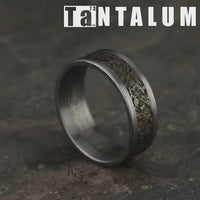 The Easel Men's Wedding Band in Grey Tantalum and Bronze - 8mm Width by Tantalum