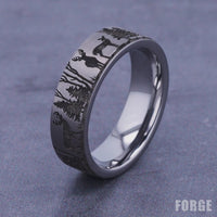 The Whitetail Men's Wedding Band in Tungsten - 7mm Width by Forge