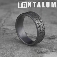 The Puzzle Men's Wedding Band in Grey Tantalum - 7mm Width by Tantalum