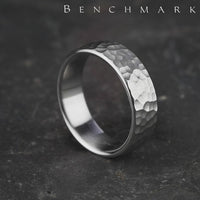 The Shredder Men's Wedding Band in 14K White Gold - 6.5mm Width by Benchmark