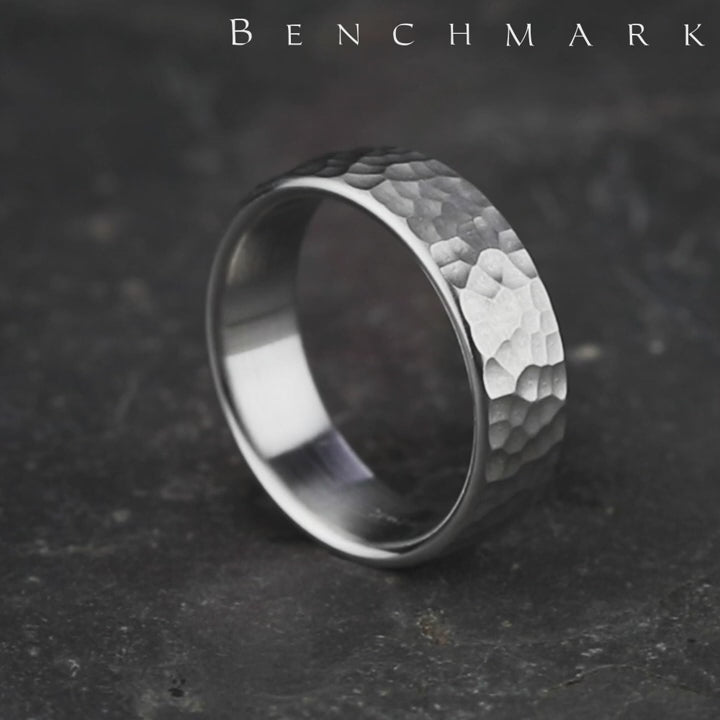 The Shredder Men's Wedding Band in 14K White Gold - 6.5mm Width by Benchmark