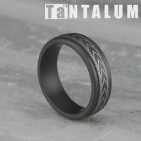 The Arrow Men's Wedding Band in Darkened Tantalum - 7mm Width by Tantalum