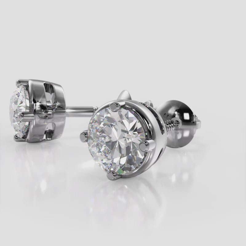 Rombelle Vibrant Diamond Stud Earrings - Lab Created Diamonds - F Color / VS Clarity, Available from .5 to 4 Carats Total Weight in 18K White, Yellow, Rose Gold or Platinum