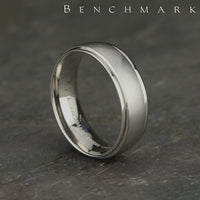 The Templar Men's Wedding Band in 14K White Gold - 6.5mm Width by Benchmark