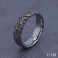 The Chevron Men's Wedding Band in Tungsten - 6mm Width by Forge