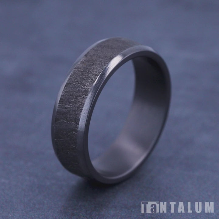 The Vesuvius Men's Wedding Band in Grey Tantalum - 7mm Width by Tantalum