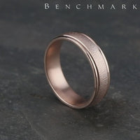 The Phoenix Men's Wedding Band in 14K Rose Gold - 6.5mm by Benchmark