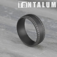 The Archer Men's Wedding Band in Darkened Tantalum - 8mm Width by Tantalum