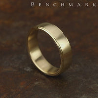 The Franklin Men's Wedding Band in 14K Yellow Gold - 6.5mm by Benchmark