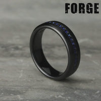 The Viscount Men's Wedding Band in Black Titanium - 6.5mm Width by Forge