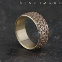 The Weaver Men's Wedding Band in 14K Yellow Gold - 9mm Width by Benchmark