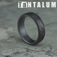 The Marble Men's Wedding Band in Grey Tantalum - 6.5mm Width by Tantalum