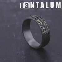 The Caprio Men's Wedding Band in Grey Tantalum - 7mm Width by Tantalum