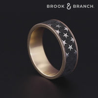 The Anthem Men's Wedding Band in 14K Yellow and Grey/Black Titanium - 7.5mm Width by Brook and Branch
