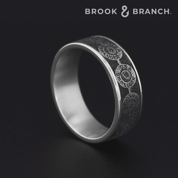 The 9Mm Men's Wedding Band in 14K White Gold and Grey/Black Titanium - 7.5mm Width by Brook and Branch
