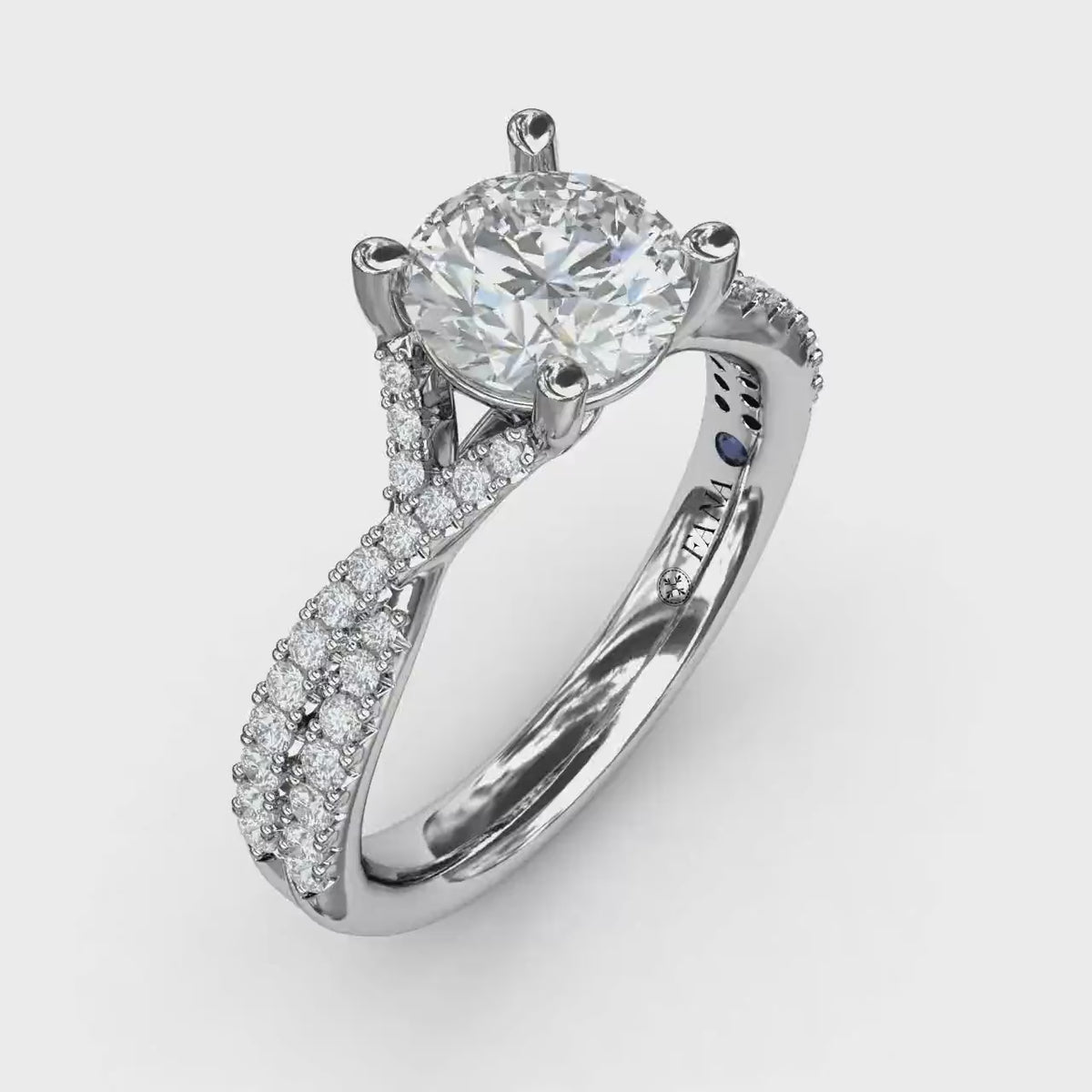 Fana - Delicate Late Twist Diamond Engagement Ring - S3619 - Available in 14K & 18K Gold (White, Yellow or Rose) and Platinum
