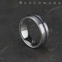 The Viscount Men's Wedding Band in 14K White Gold - 7.5mm Width by Benchmark