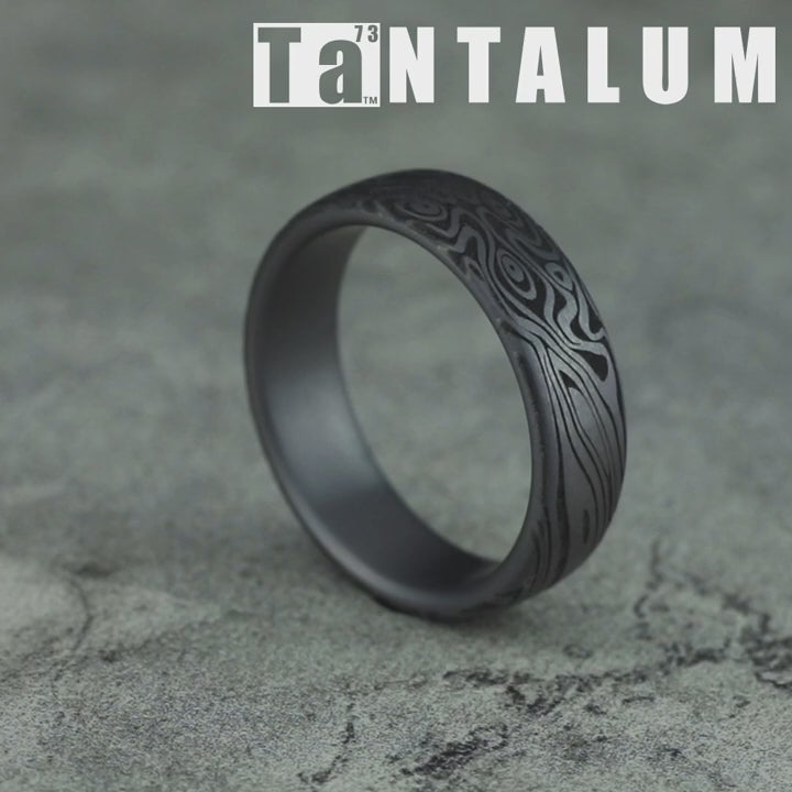 The Birds Eye Men's Wedding Band in Grey Tantalum - 6.5mm Width by Tantalum