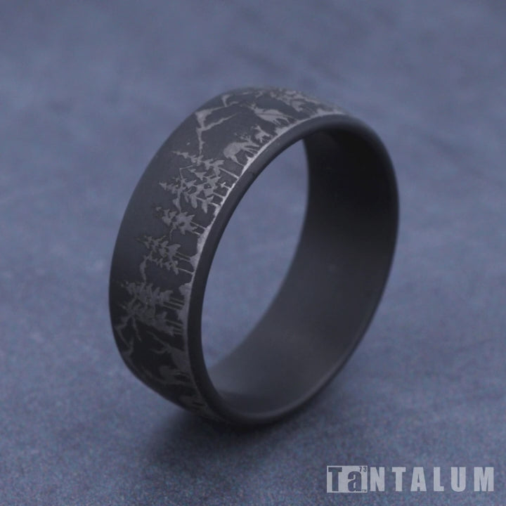The Stag Men's Wedding Band in Tantalum - 8mm Width by Tantalum