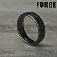 The Edison Men's Wedding Band in Black Titanium - 6.5mm Width by Forge