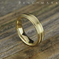 The Summit Men's Wedding Band in 14K Yellow Gold - 6.5mm by Benchmark