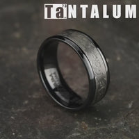The Royal Men's Wedding Band in Black Titanium and Grey Tantalum - 8mm Width by Tantalum
