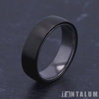 The Baron Men's Wedding Band in Grey Tantalum and Black Titanium - 6.5mm Width by Tantalum