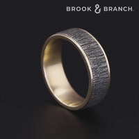 The Hazel Men's Wedding Band in 14K Yellow Gold and Grey Tantalum - 7.5mm Width by Brook and Branch