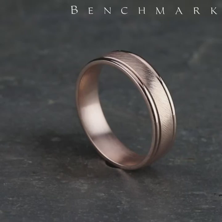 The Aurelius Men's Wedding Band in 14K Rose Gold - 6mm Width by Benchmark