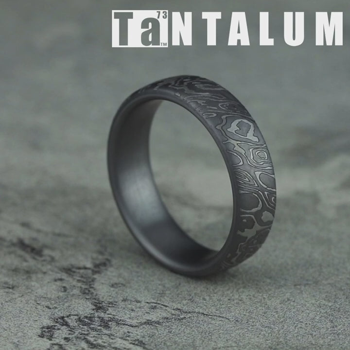 The Wild Men's Wedding Band in Grey Tantalum - 6.5mm Width by Tantalum