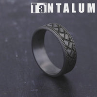 The Basket Men's Wedding Band in Grey Tantalum - 7mm Width by Tantalum