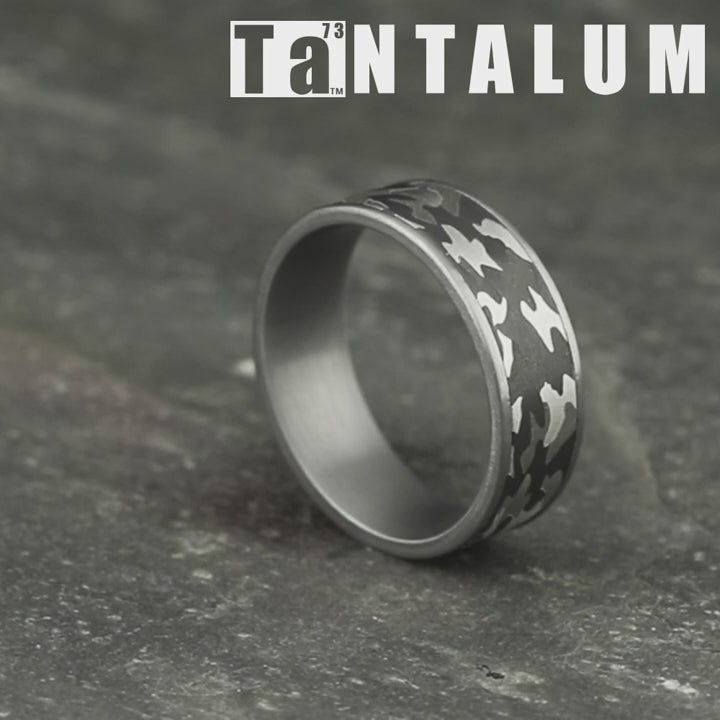 The Rebel Men's Wedding Band in Grey and Tantalum - 7.5mm Width by Tantalum