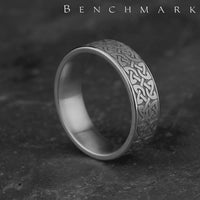 The Blarney Men's Wedding Band in Platinum - 7mm Width by Benchmark