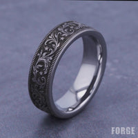 The Spur Men's Wedding Band in Tungsten - 7mm Width by Forge